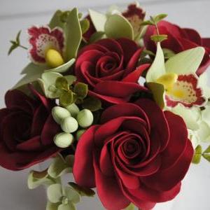Wedding Decoration. Red Rose And Orchid..