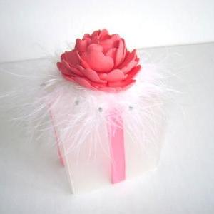 Wedding Favor Box - Coral Pink Favo..