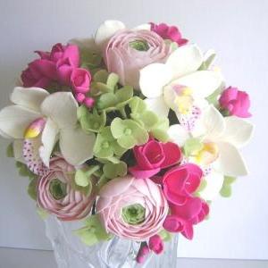 Wedding Bouquet. Hot Pink Fresia, C..
