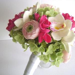 Wedding Bouquet. Hot Pink Fresia, C..