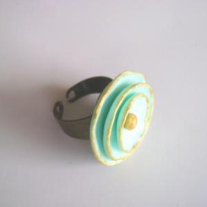 Handmade Adjustable Clay Flower Ring