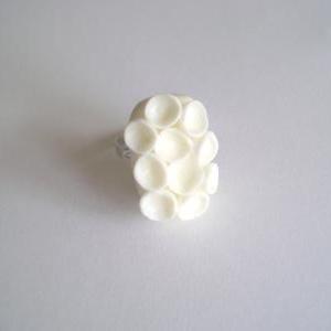 White Clay Summer Ring. Adjustable Ring. Made To..