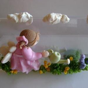 Handmade Ooak Clay Fairy/picture Frame