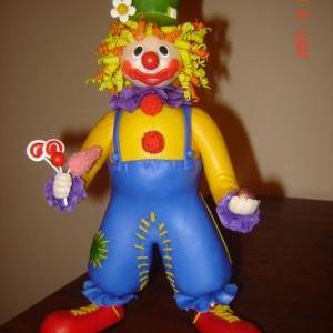 Handmade Ooak Clay Clown