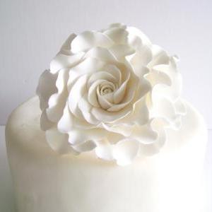 Wedding Cake Topper. White Rose Cake Decor. Flower..