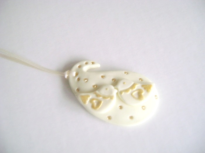 Wedding Favor Tag. Paisley Bird Favor Tag. Ivory Gold Tag. Made-to-order