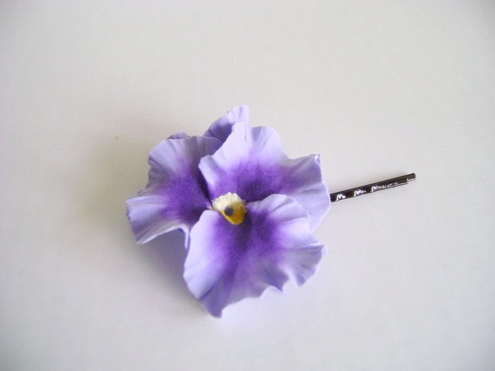 Wedding Hair Fascinator. Purple Pansy Hair Pin. Bridal/bridesmaid/flower Girl Hair Pin