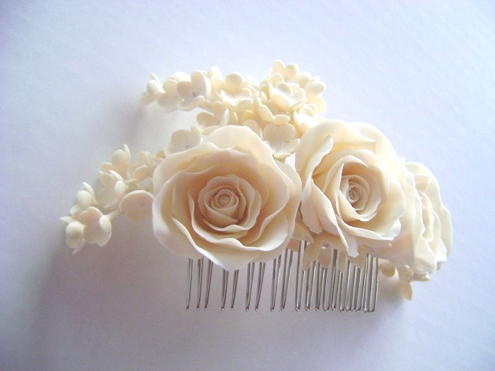 Bridal Ivory Hair Piece - Wedding Hair Piece -made To Order