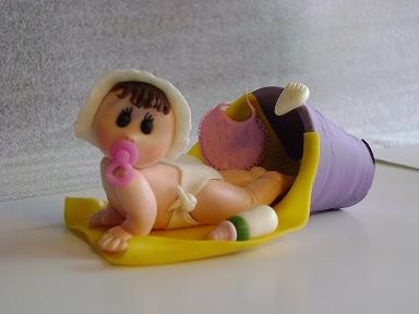 Baby Cake Topper. Clay Baby Birthday Cake Topper