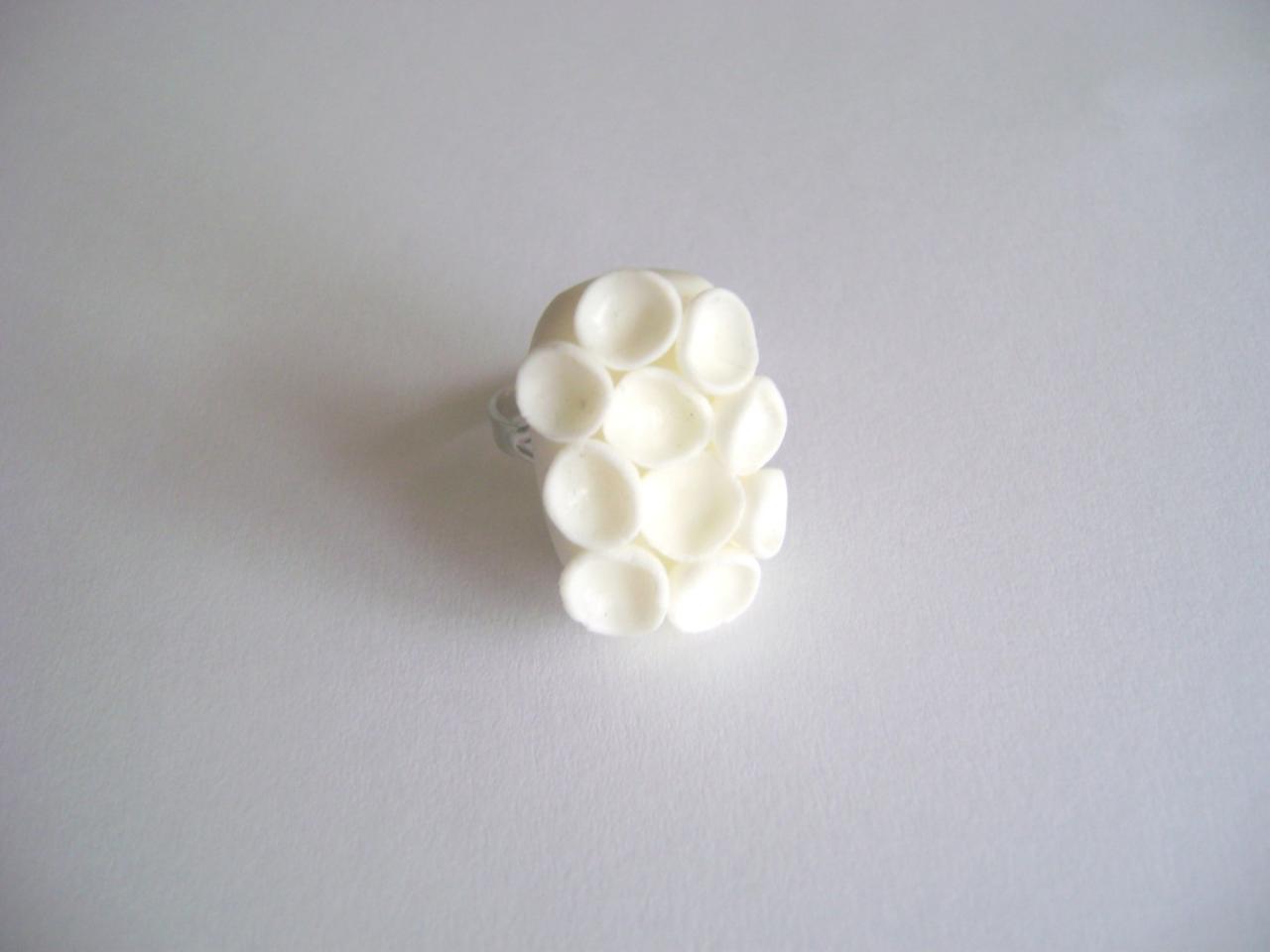 White Clay Summer Ring. Adjustable Ring. Made To Order