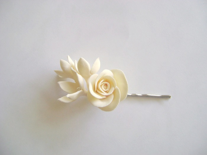 Bridal/bridesmaid Rose Hair Pin. Wedding Hair Flower. Wedding Ivory Rose Stephanotis Pin
