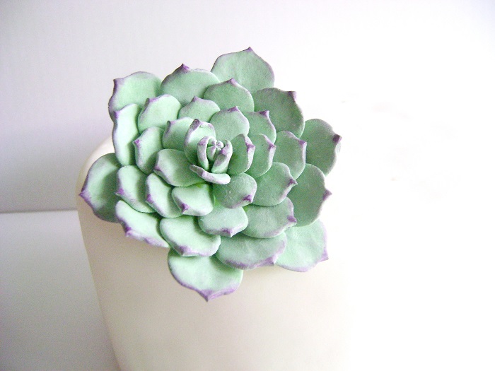 Wedding Cake Topper. Succulent Cake Topper. Wedding Cake Flower. Clay Wedding Cake Decor