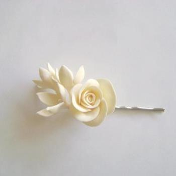 Bridal/Bridesmaid Rose Hair Pin. Wedding Hair Flower. Wedding Ivory Rose Stephanotis Pin