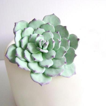 Wedding Cake Topper. Succulent Cake Topper. Wedding Cake Flower. Clay Wedding Cake Decor