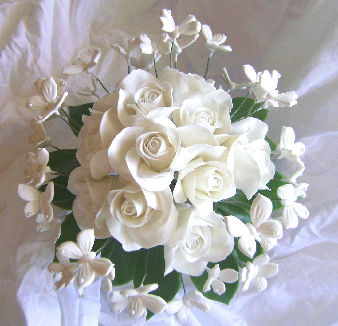 Wedding Bouquet White Rose White Butterflies Bridal Bouquet on Luulla